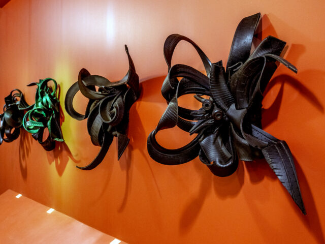 image of giant bows on a wall