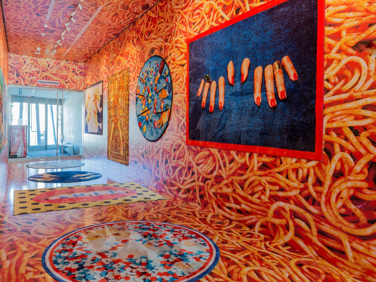 Hallway wrapped in detail image of spaghetti