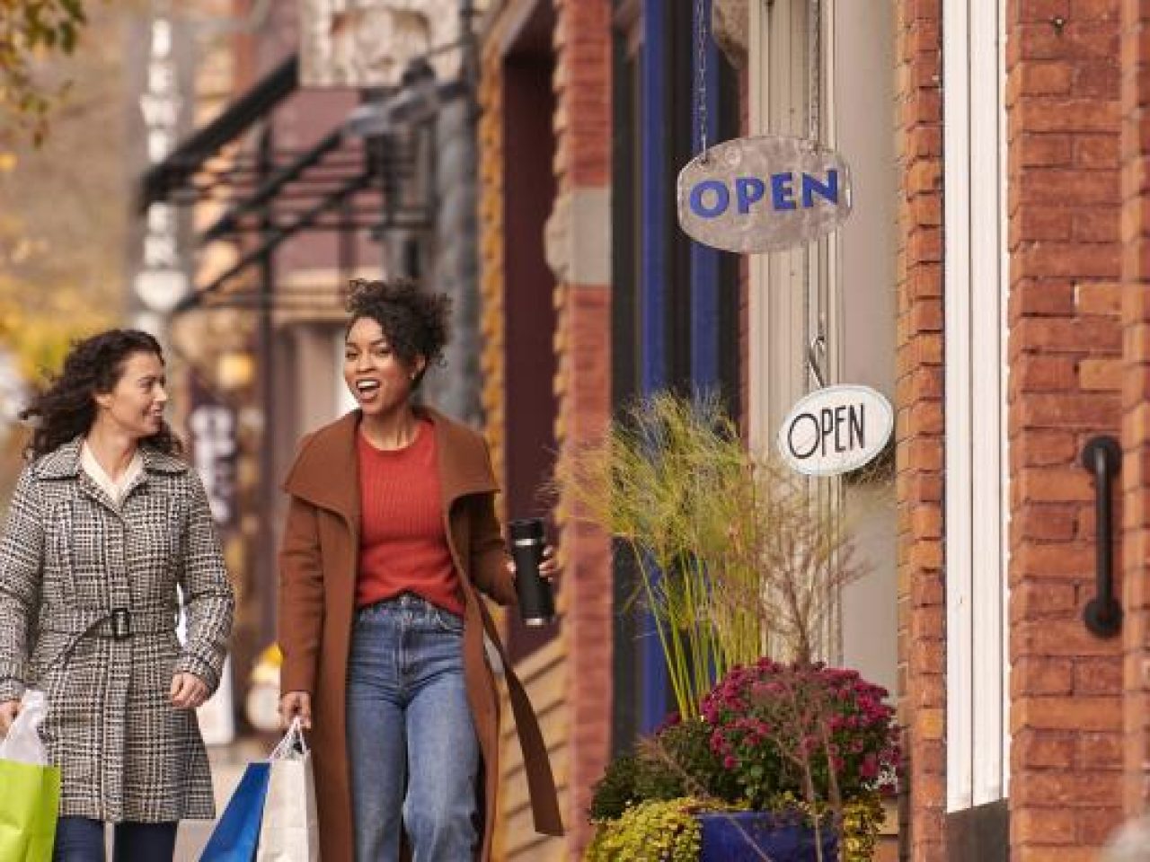 people walking down street